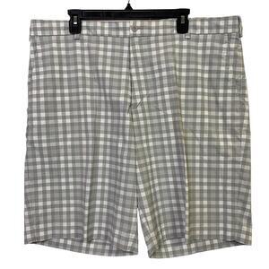 Nike Gray White Plaid Active Golf Shorts Size 40